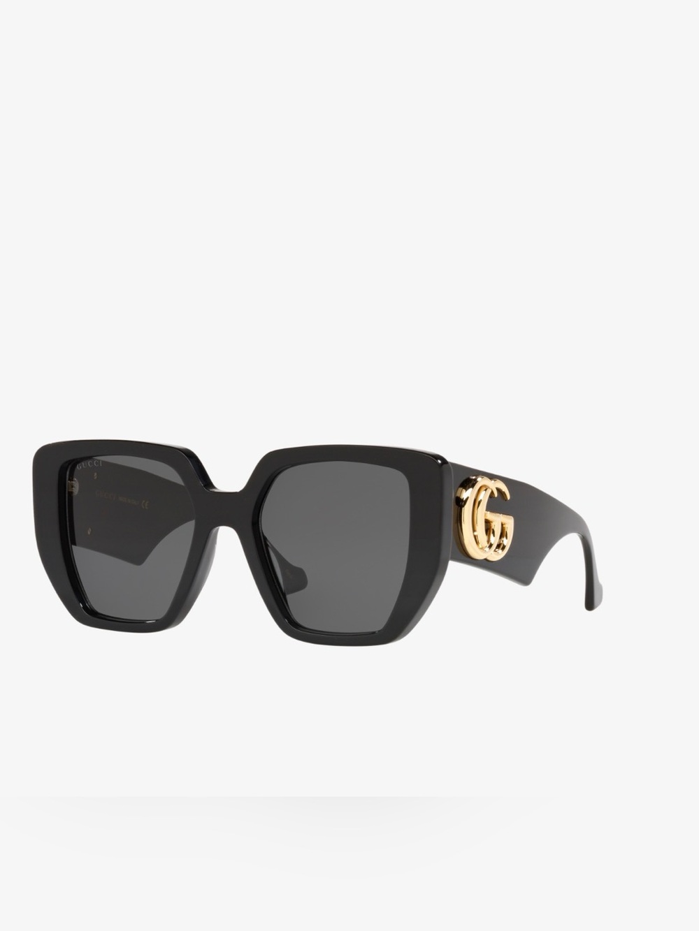 New Gucci GG0956S Black Sunglasses with Gold Double G Accent